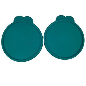 2 Tupperware Blue Teal 2541A Round Replacement Seal Lid 6.5"